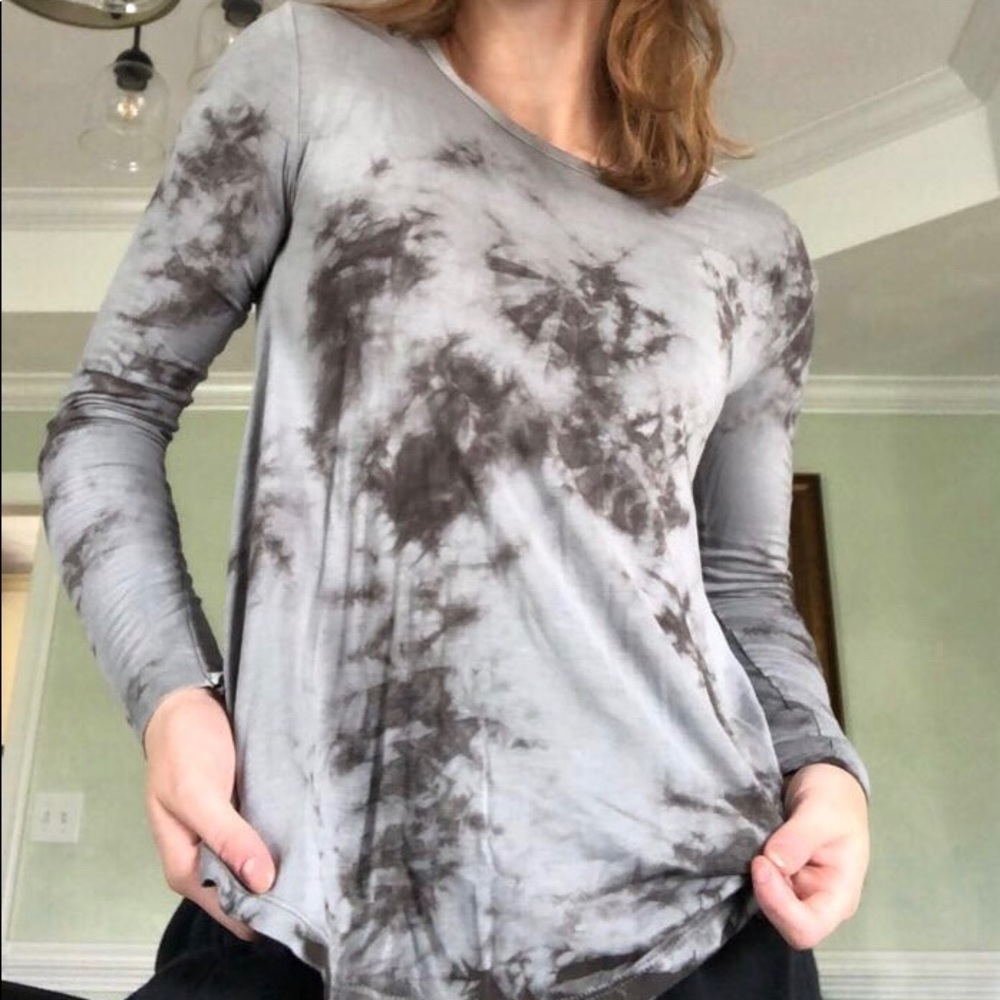 Grey Tie Dye Long Sleeve Shirt